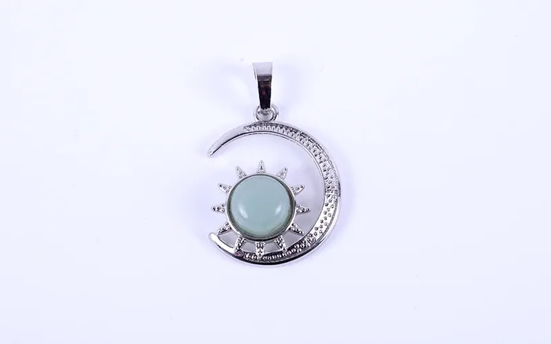 Online Green Aventurine Sun Moon Pendant Online Green Aventurine Sun Moon Pendant
